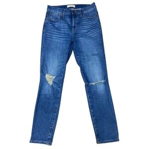 Madewell‎ High Rise Skinny Crop Jeans Distressed Knee Denim Size 27